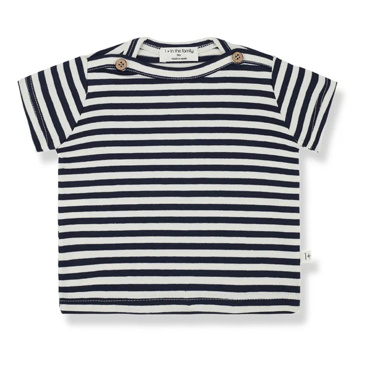 1+ in the family T-Shirt Rayé Jersey Ken | Bleu marine