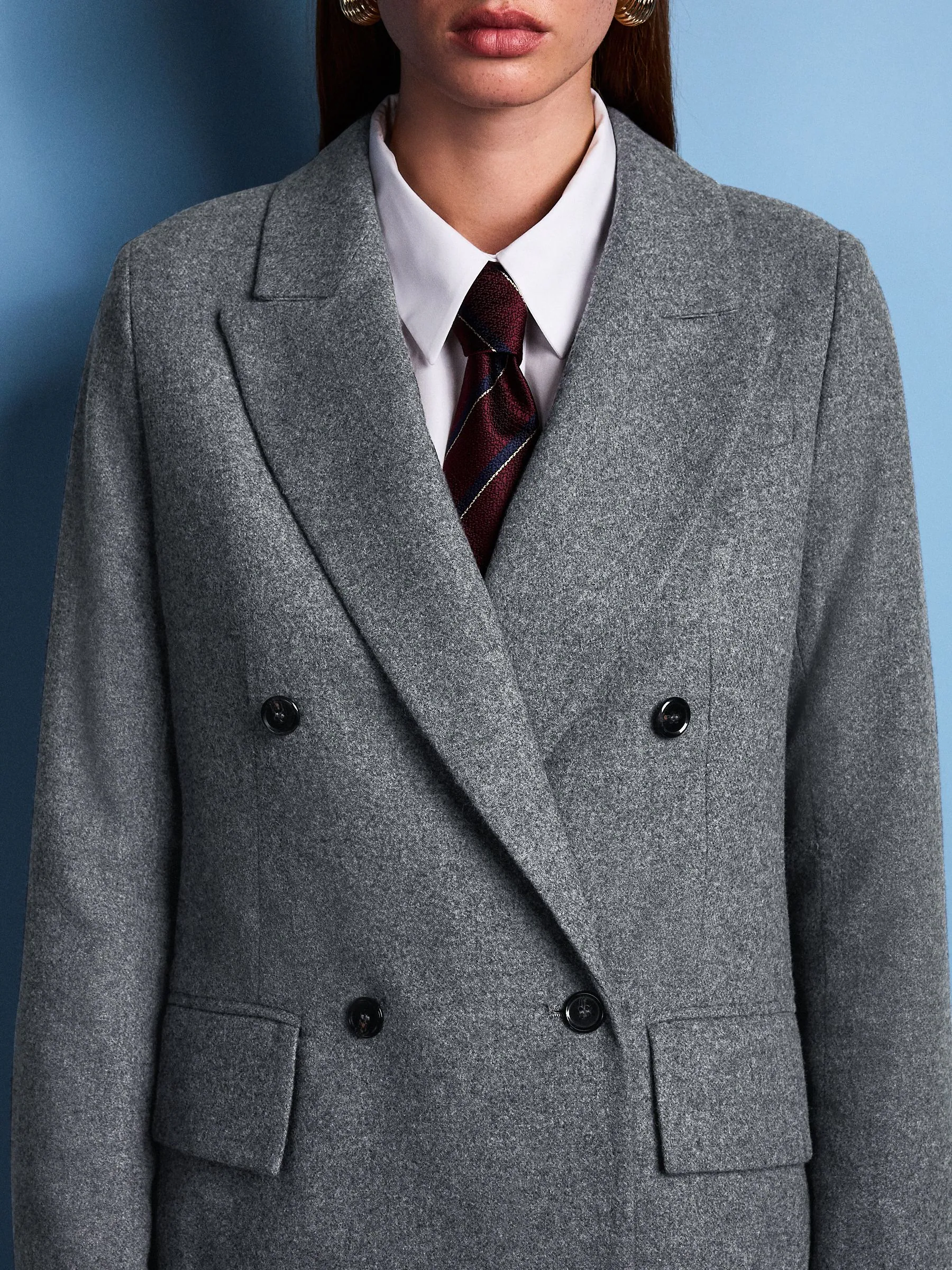 Grijs - Tabitha Simmons X Next Wool Blend Double Breasted Blazer