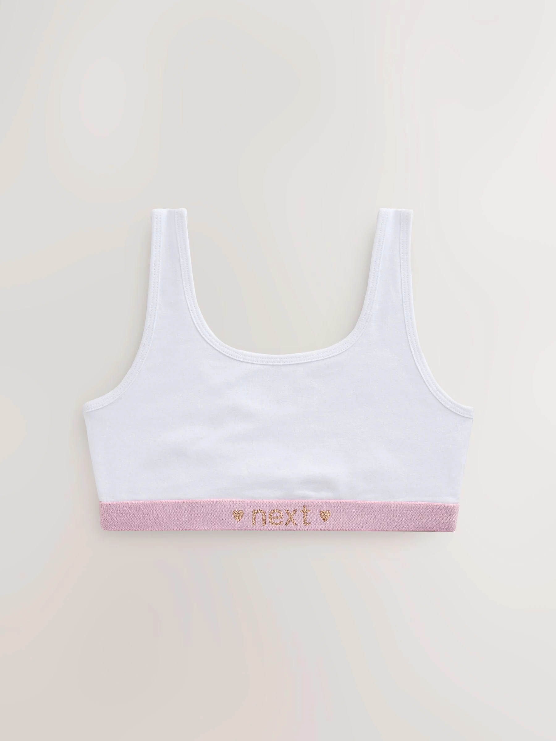 Roze/grijs - Set van 3 crop tops met diepe ronde hals (5 - 16 jr)