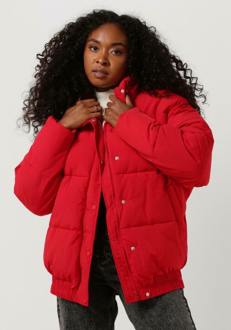 ANOTHER LABEL rode another label gewatteerde jas mille oversized puffer