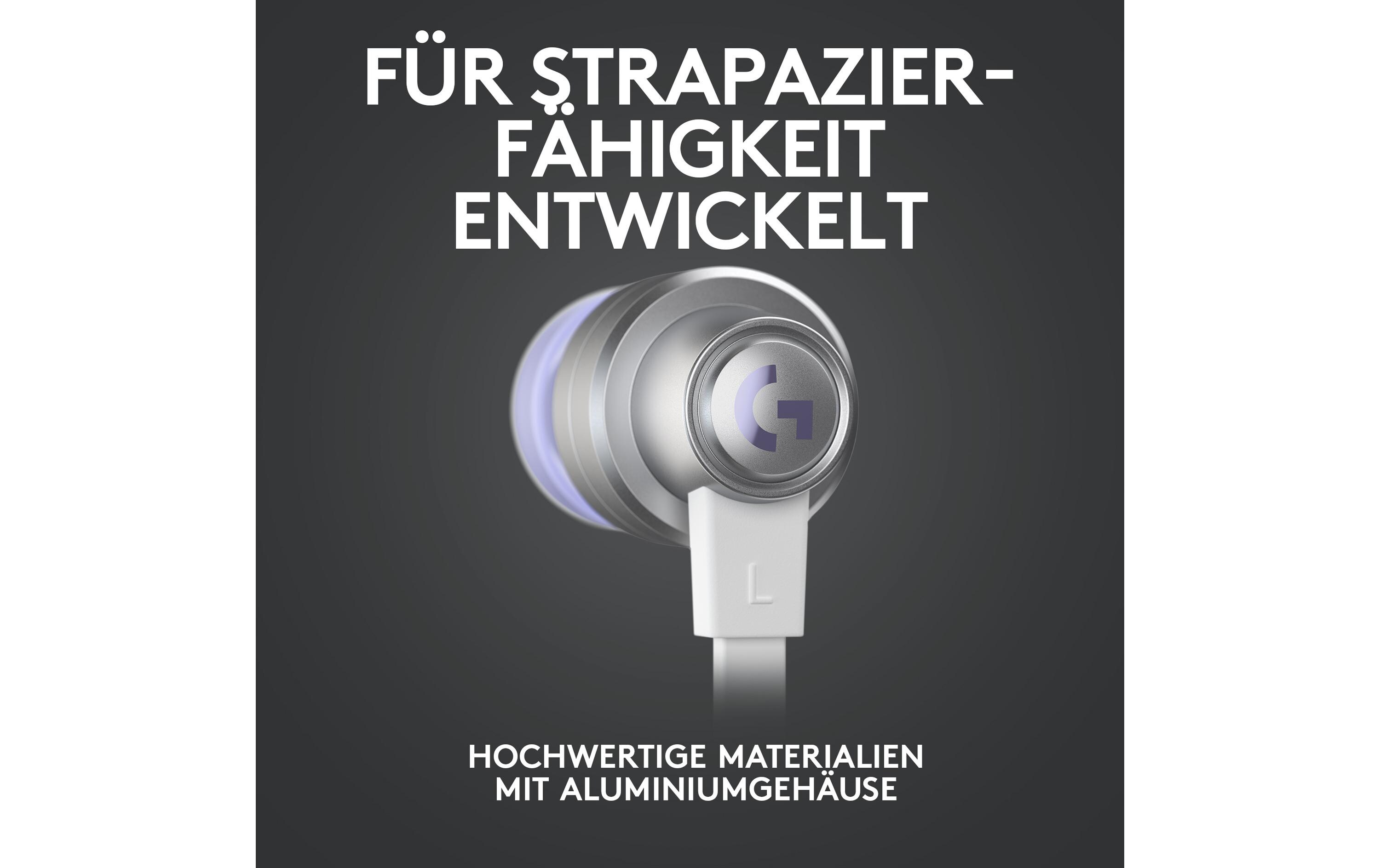 Headset G333 Gaming WeissGaming-Ohrhörer für klare Kommunikation auf PC, Konsolen und Mobilgeräten