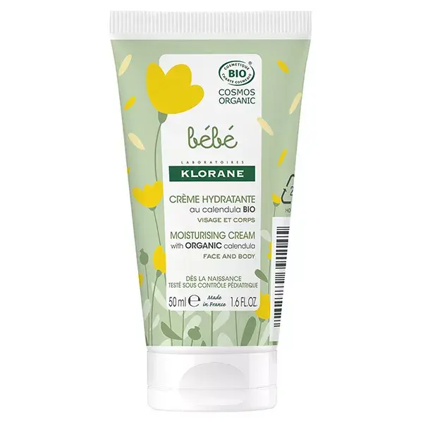 Creme hidratante orgânico para bebês Klorane 50ml