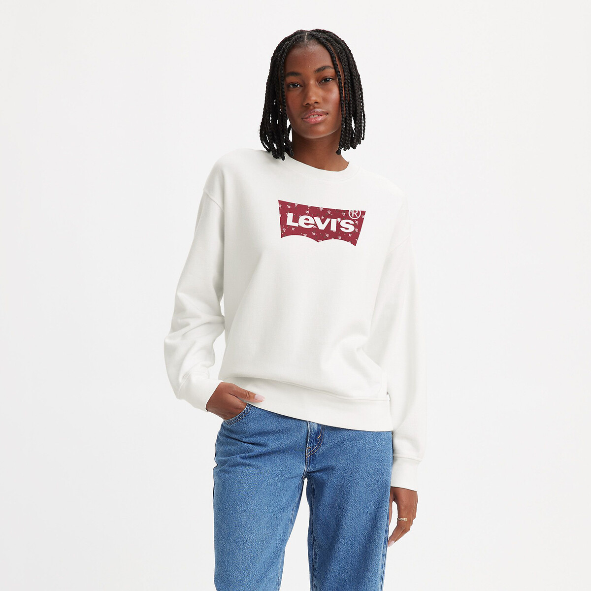 Suéter de gola redonda Levi's, com logo no peito.