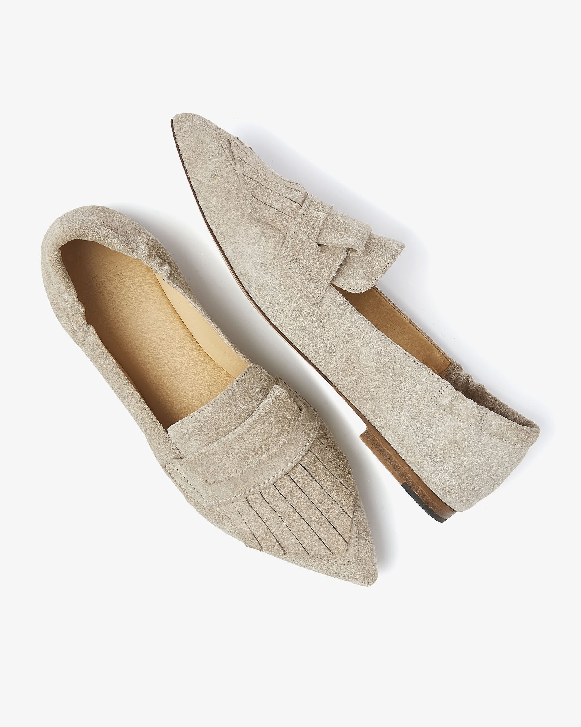 VIA VAI grijze dames loafers Lola Oakley