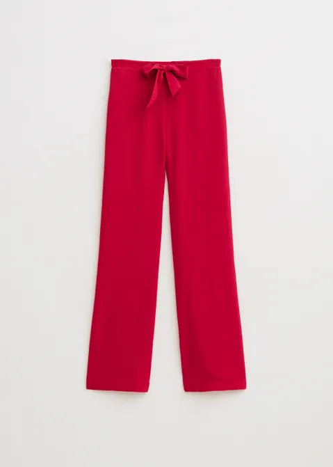 Palazzo broek met striksluiting paars (FUCHSIA)