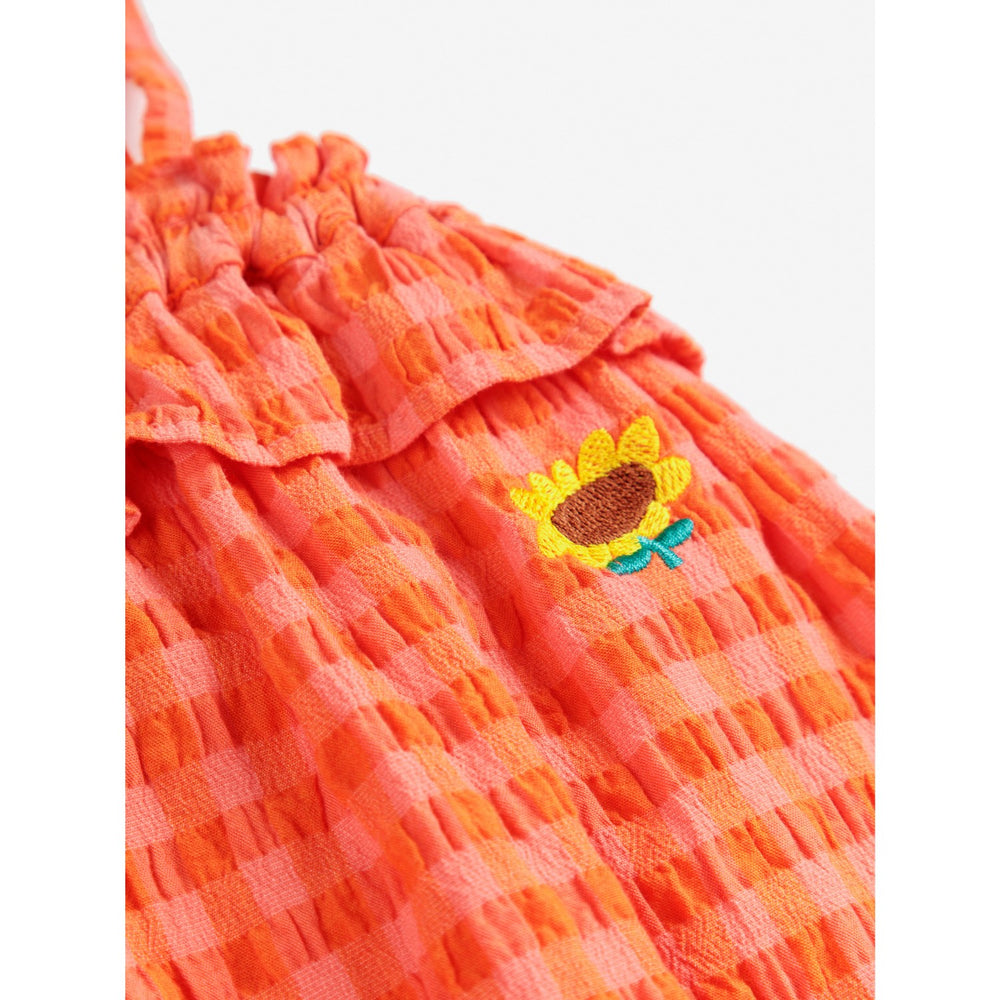 Køb Bobo Choses Coral Pink Vichy Woven Overall