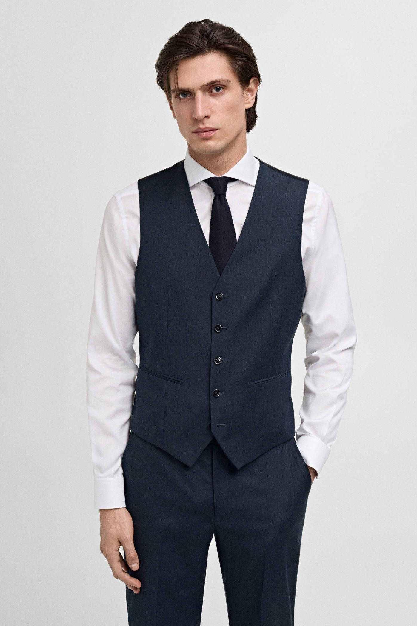 Mango Man gilet donkerblauw