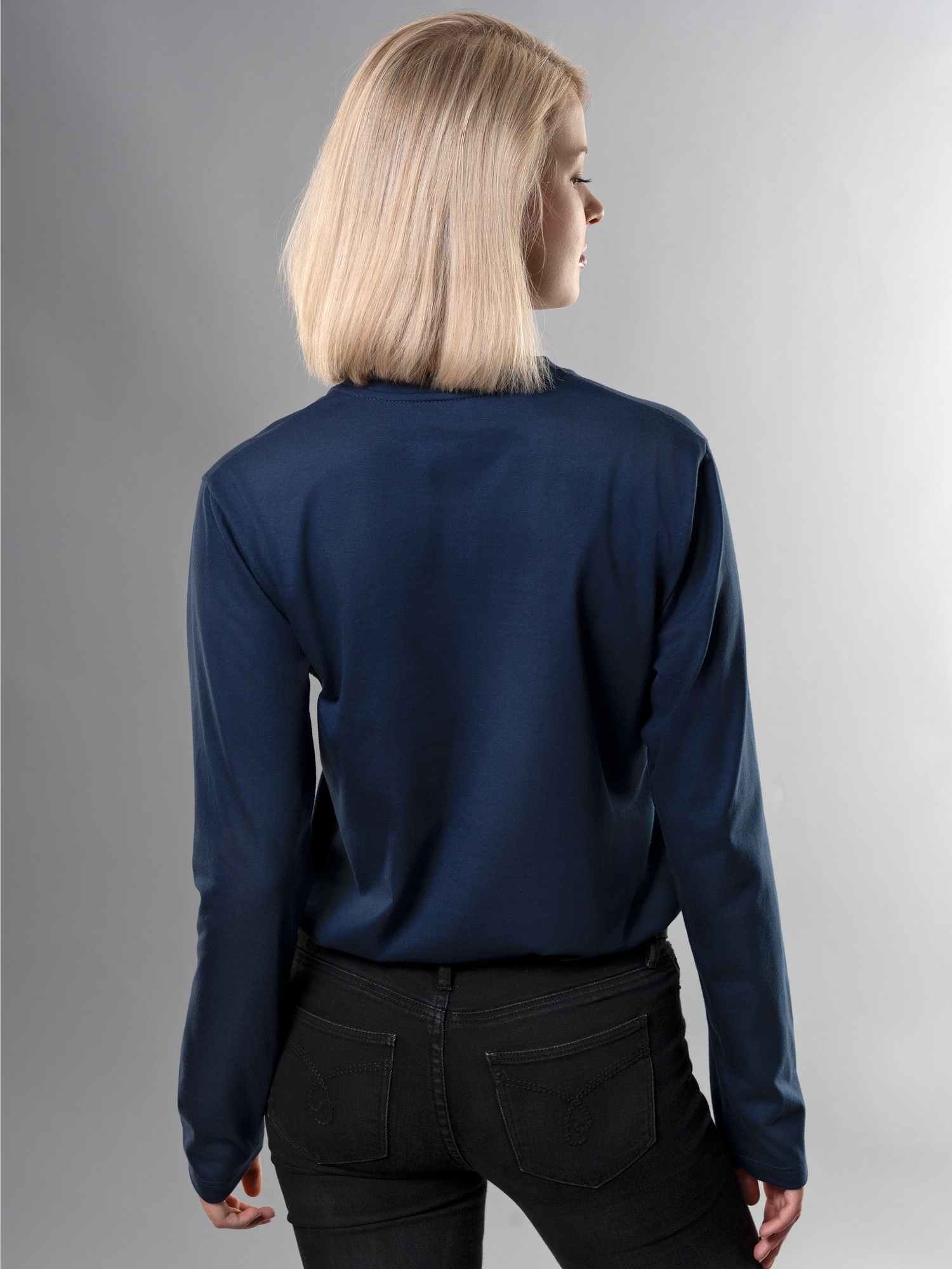 Langarmshirt aus 100% Baumwolle Night-blue