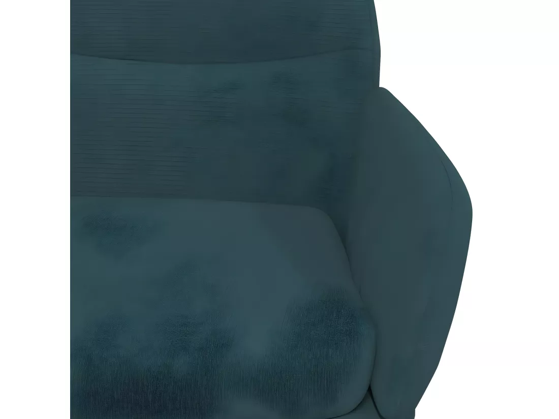 Chaise de relaxation avec tabouret Bleu Velours