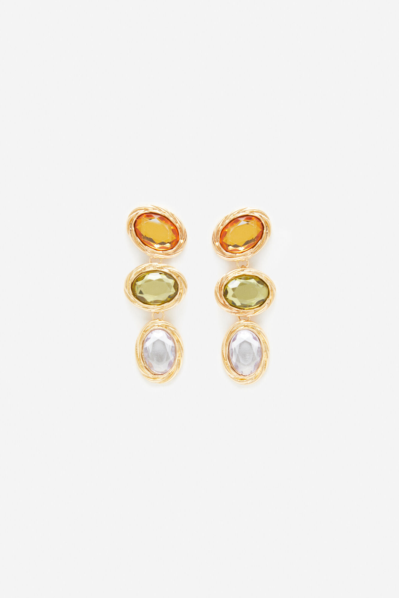 Pendiente vintage piedras - Dourado