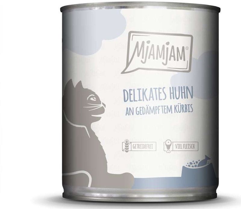 MjAMjAM Cat - Leckere Mahlzeiten Dose 6x800g | Huhn & Kürbis