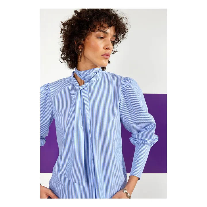 Maria de la Orden Blouse Bulle Rayures | Bleu