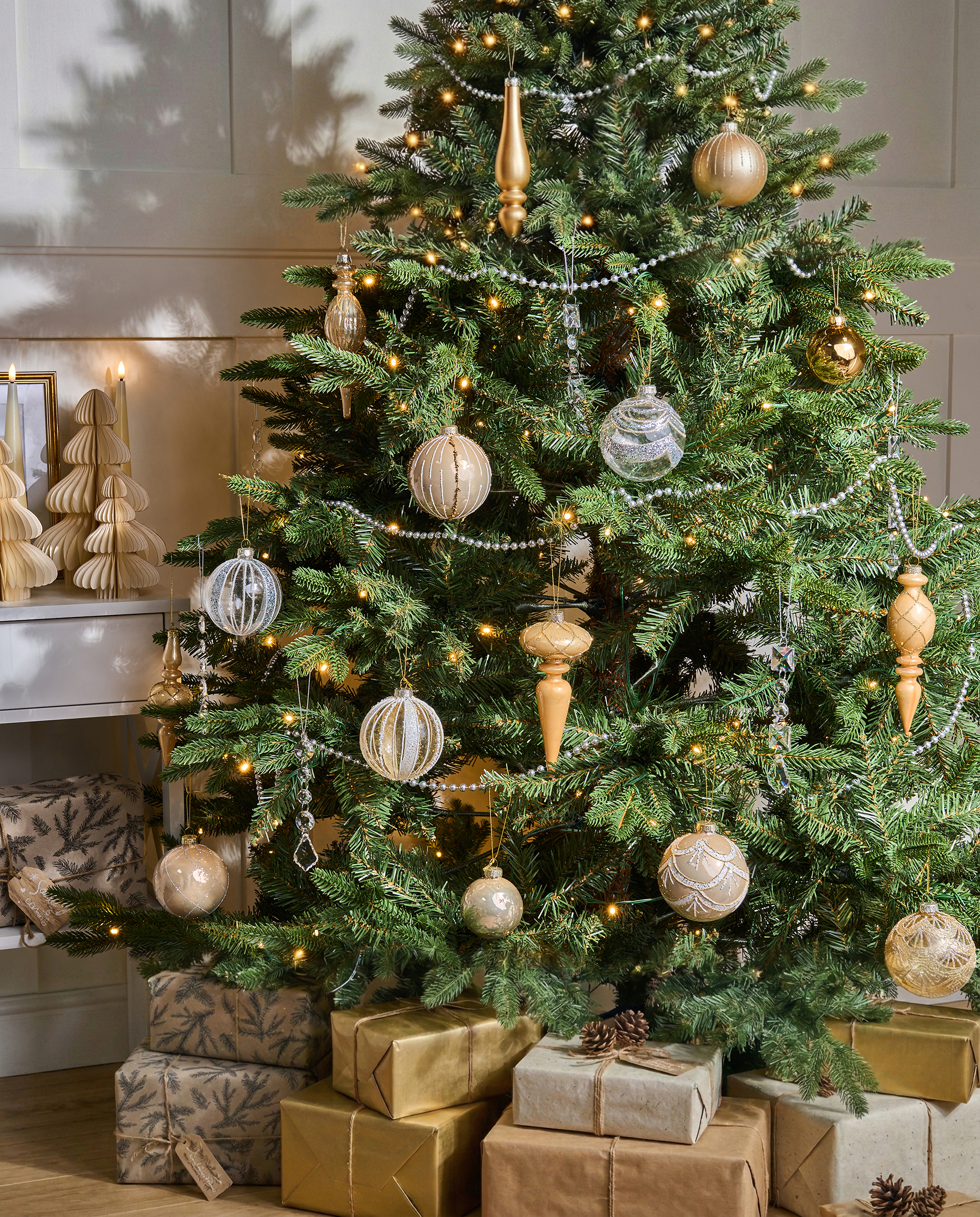 Set van 35 kerstballen BLING Glas Goud