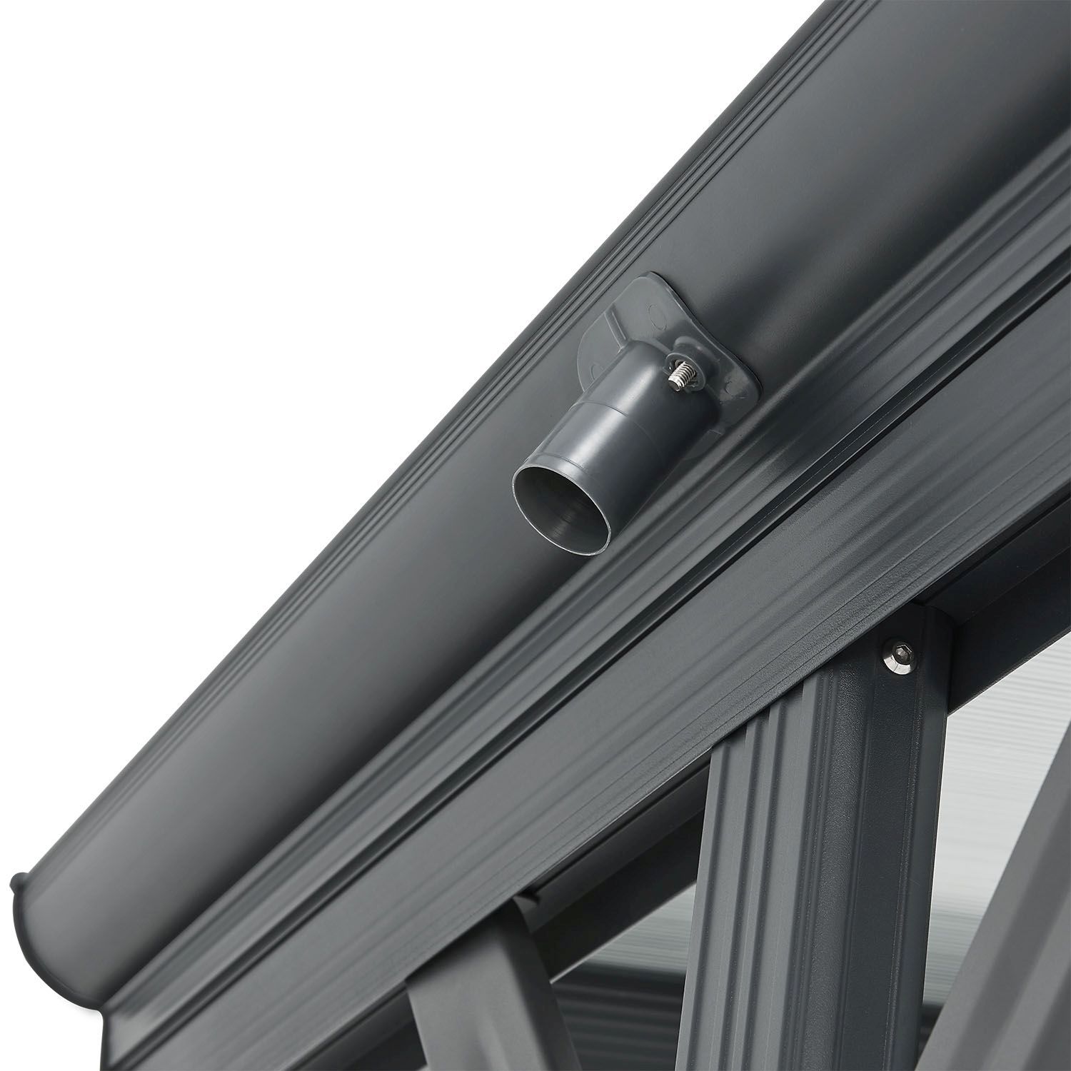 Juskys Carport mit Flachdach 5x3 m – freistehende Überdachung aus Aluminium mit Doppelstegplatten