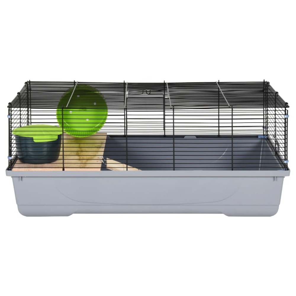 Cage pour hamsters gris 80x45x34 cm polypropylène et métal