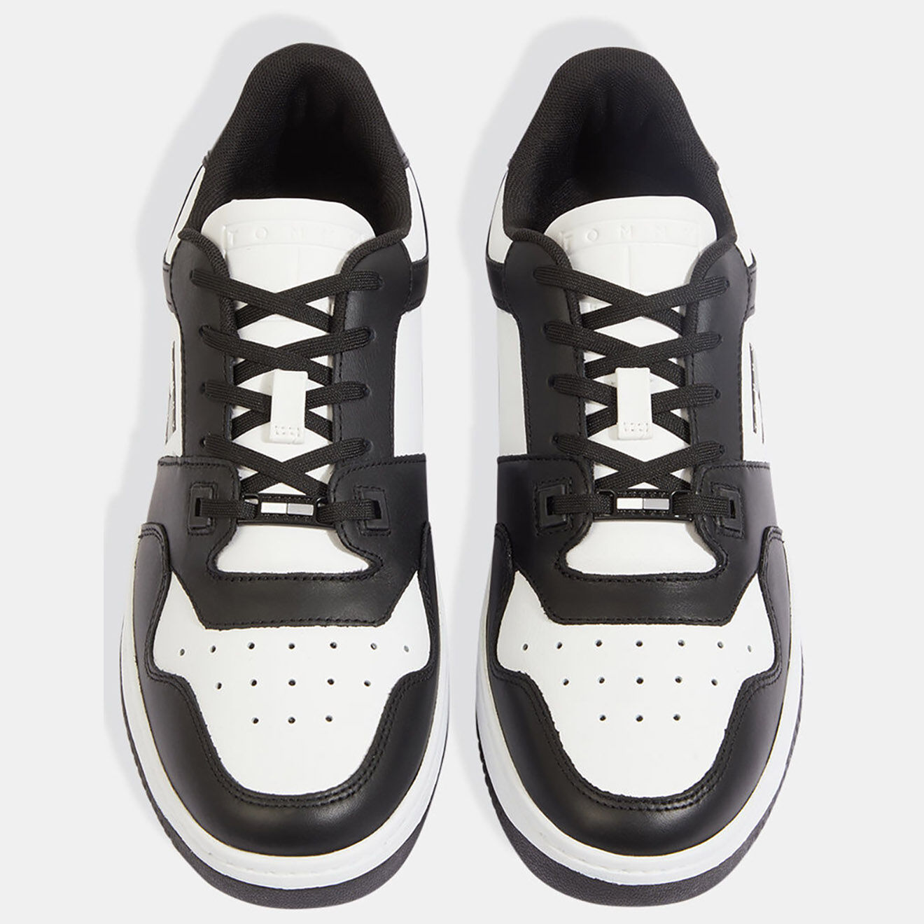 Tommy Jeans Baskets en Cuir blanc/noir