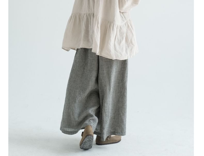 INEN - Blouse met ronde hals en pofmouwen