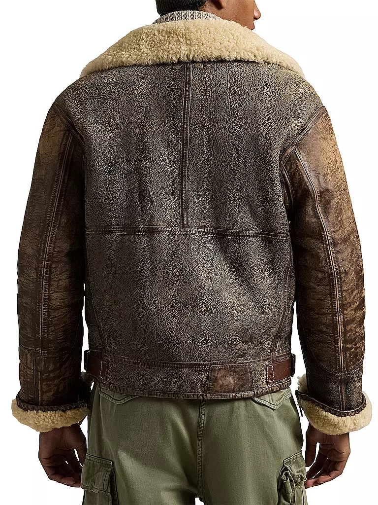 POLO RALPH LAUREN Lederjacke braun
