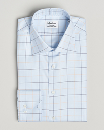Stenströms Fitted Body Checked Houndstooth Shirt Taupe