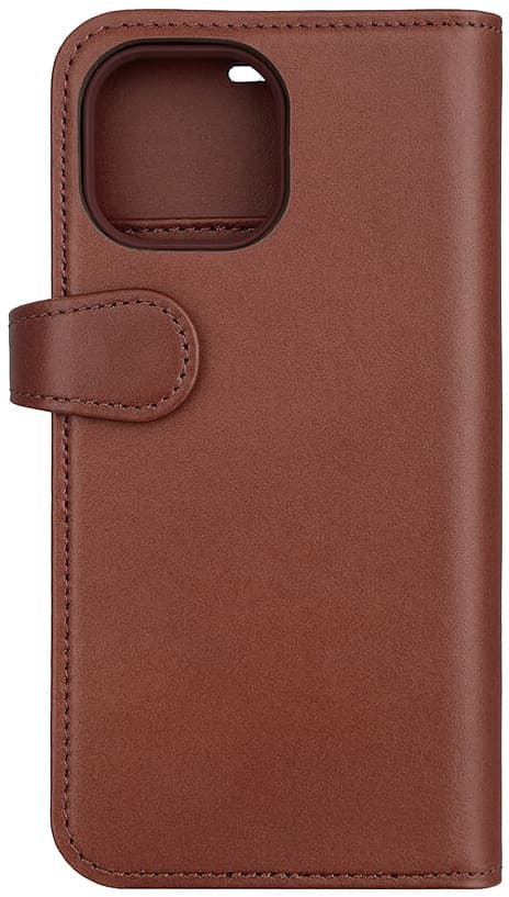 Buffalo iPhone 15 2i1 Leather MagSeries pungetui (brun)