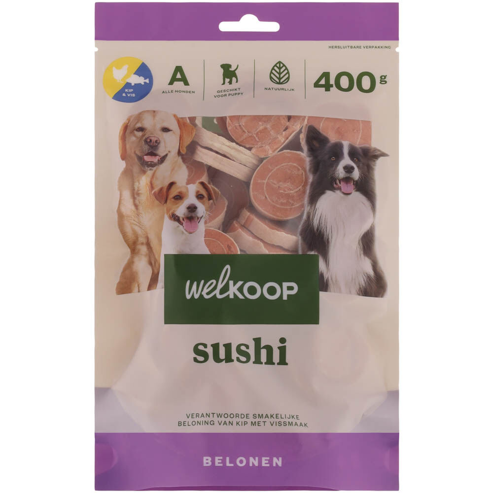 Welkoop - Sushi Hondensnack - 400 Gram - vis, kip