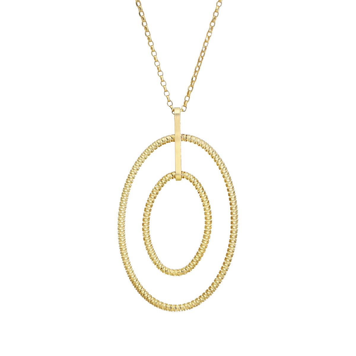 Collier Argent Doré Ovale Double