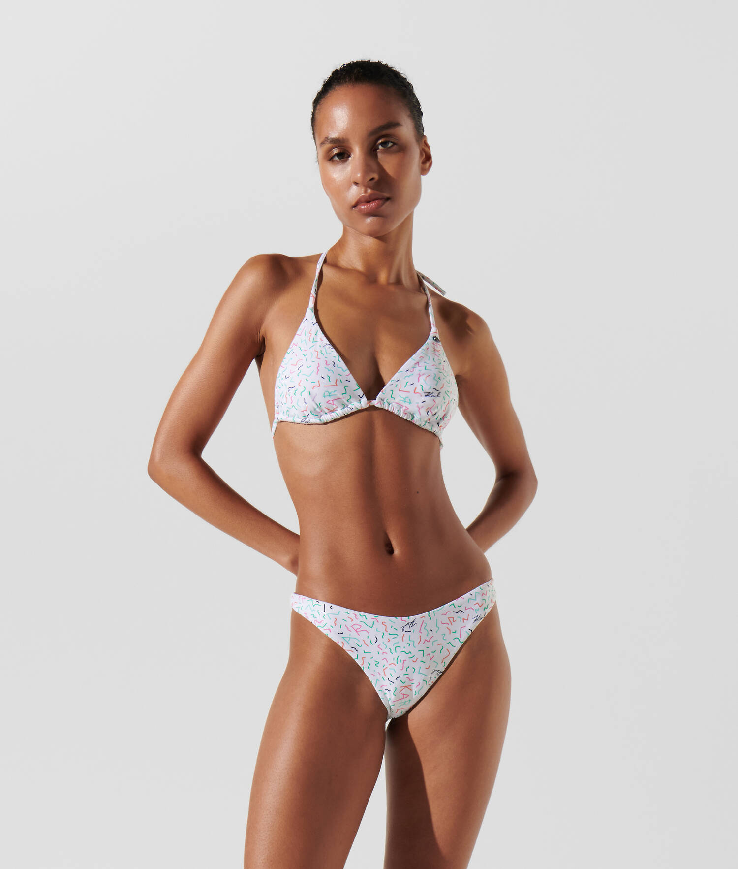 HAUT DE BIKINI TRIANGLE À IMPRIMÉ GÉOMÉTRIQUE