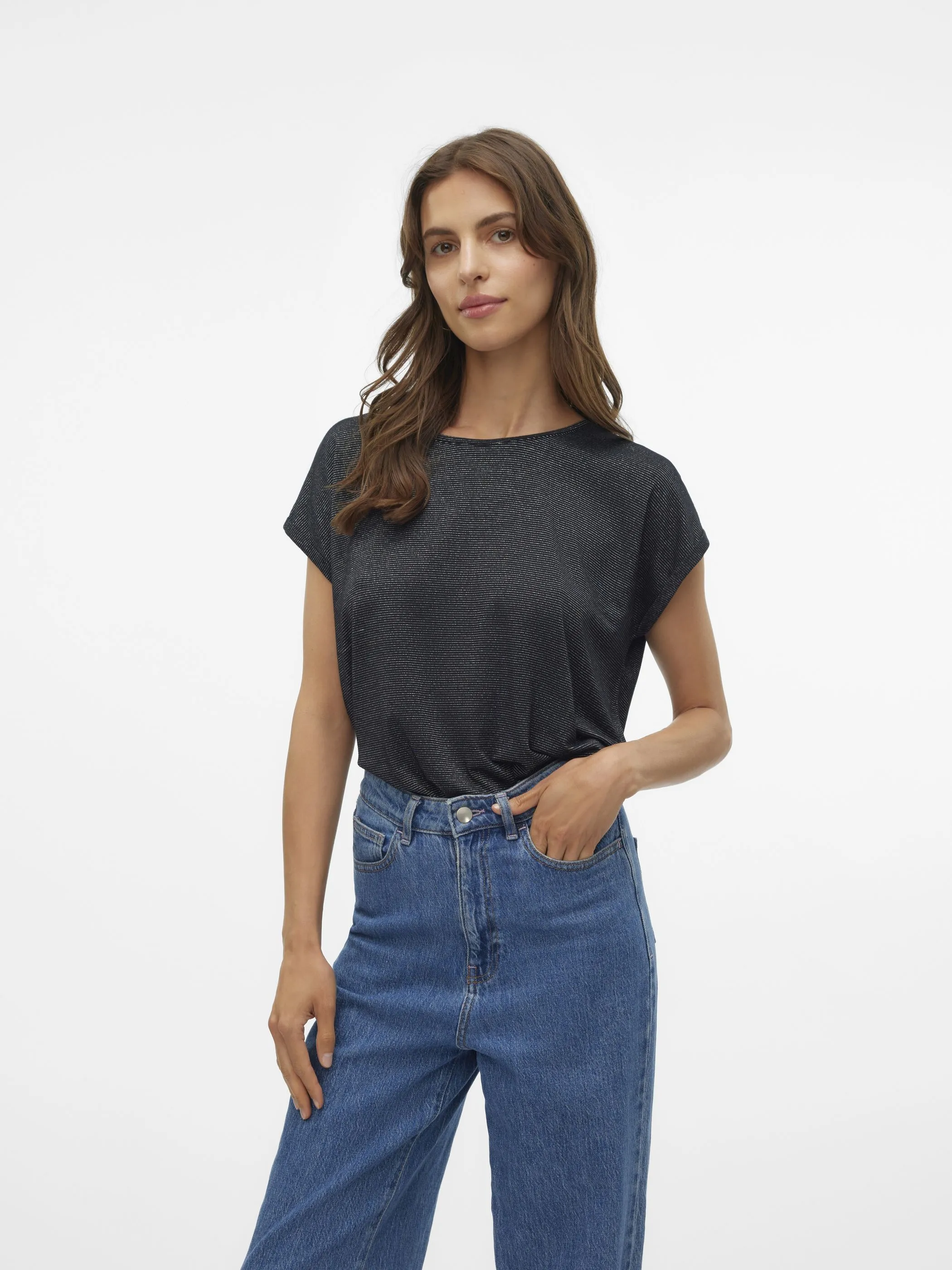 Vero ModaVMLAVA PLAIN SS TOP L Shirt