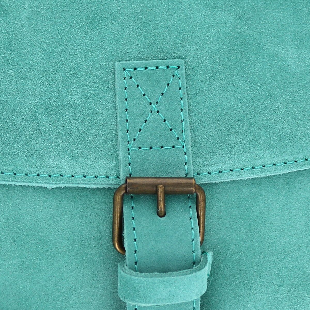 Sacoche cuir une boucle turquoise Maison Suzanne
