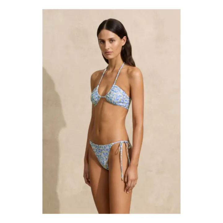 Peony Haut de Maillot Ruched Halter | Bleu
