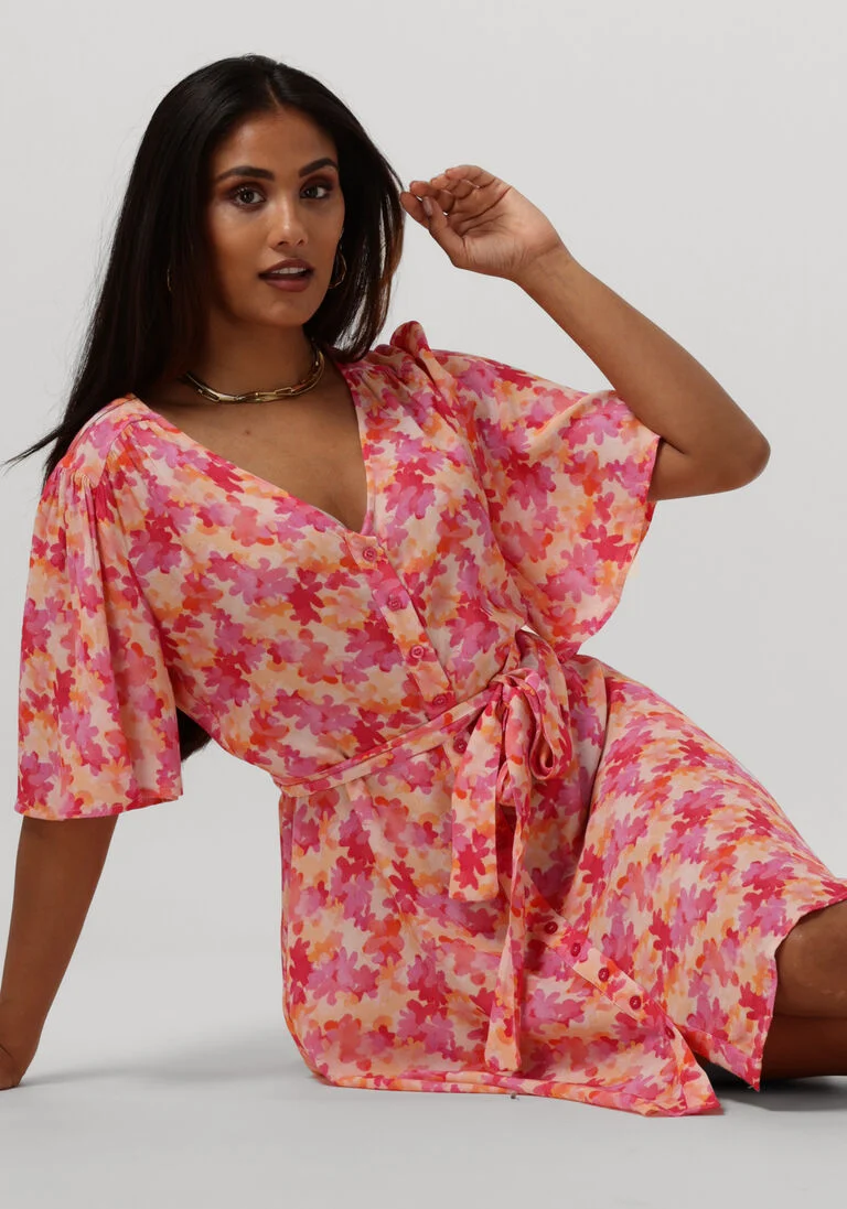 YDENCE roze ydence mini jurk dress aylin