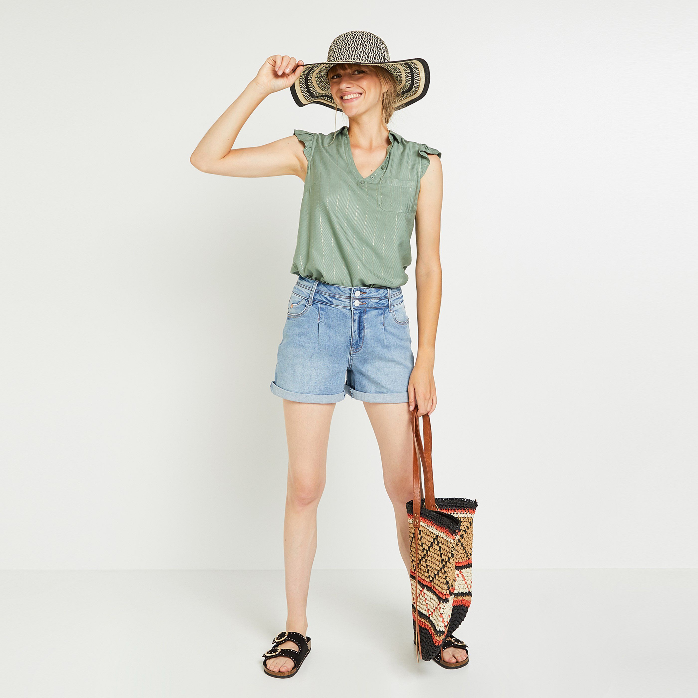Vareuse manches courtes femme - KAKI