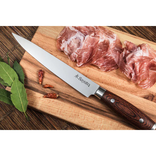 Couteau Sayuto Pakka X50 modèle découpeur 20,5cm manche riveté Sayuto