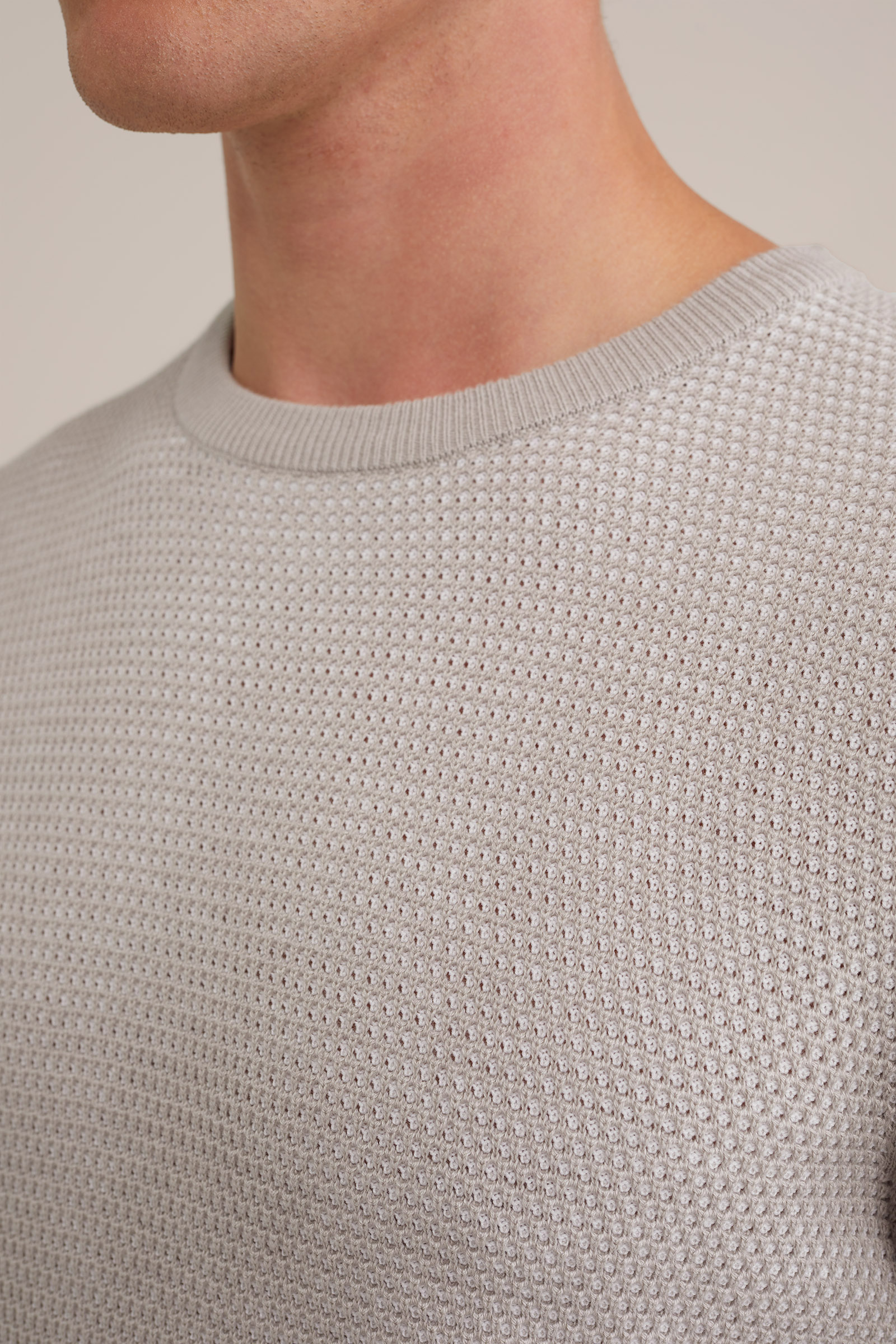 trui met structuur WE Fashion Lichtgrijs