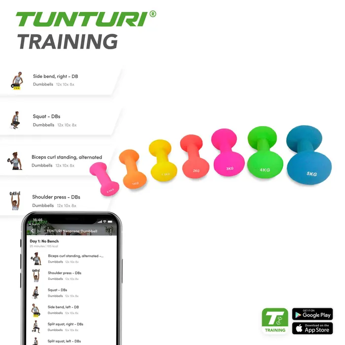 Tunturi Neopreen Dumbbells 4KG