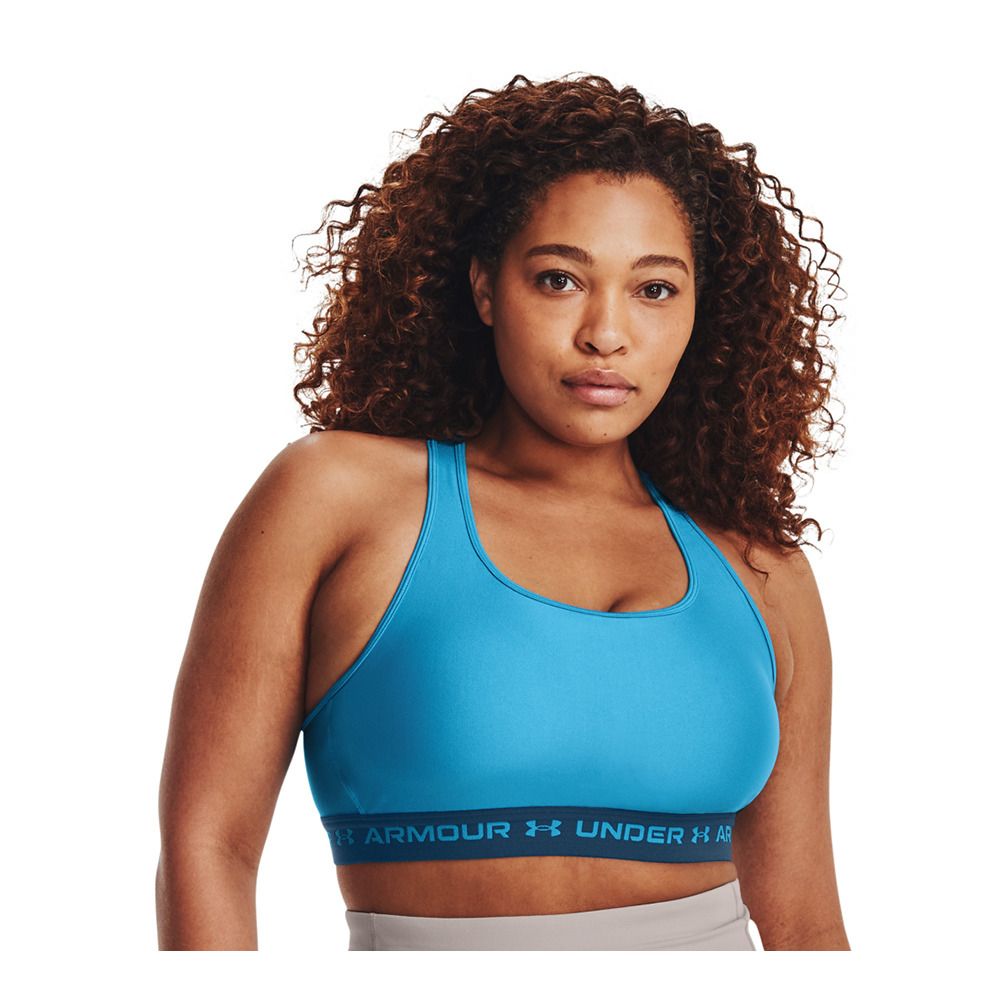 Under Armour CROSSBACK MID - Brassière Femme blue