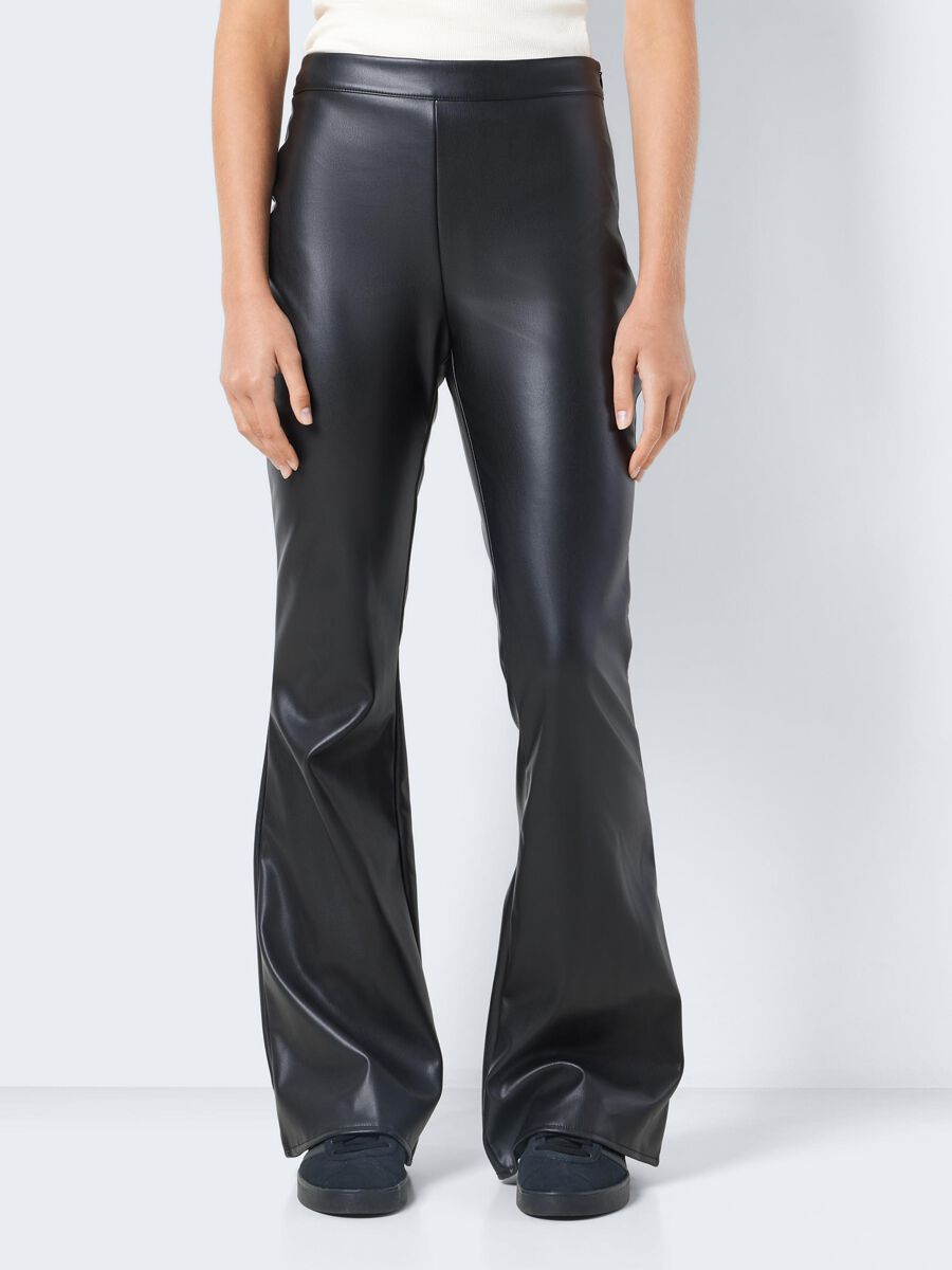 Andy Pasa PU - Pantalon Évasé Taille Haute | Noisy May Pantalon imitation cuir