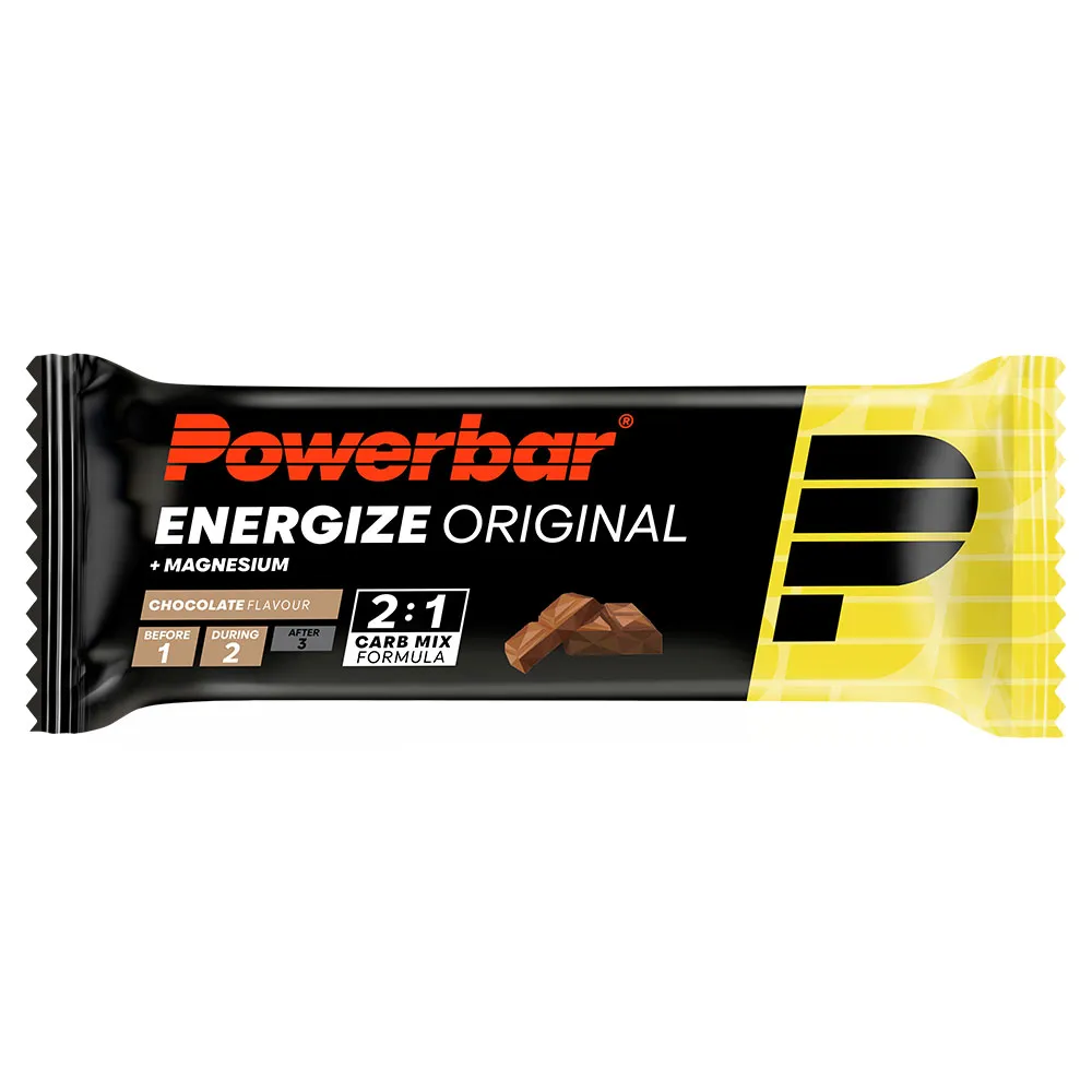 Caixa com 15 barras de proteína Powerbar Energize Original de 55g.