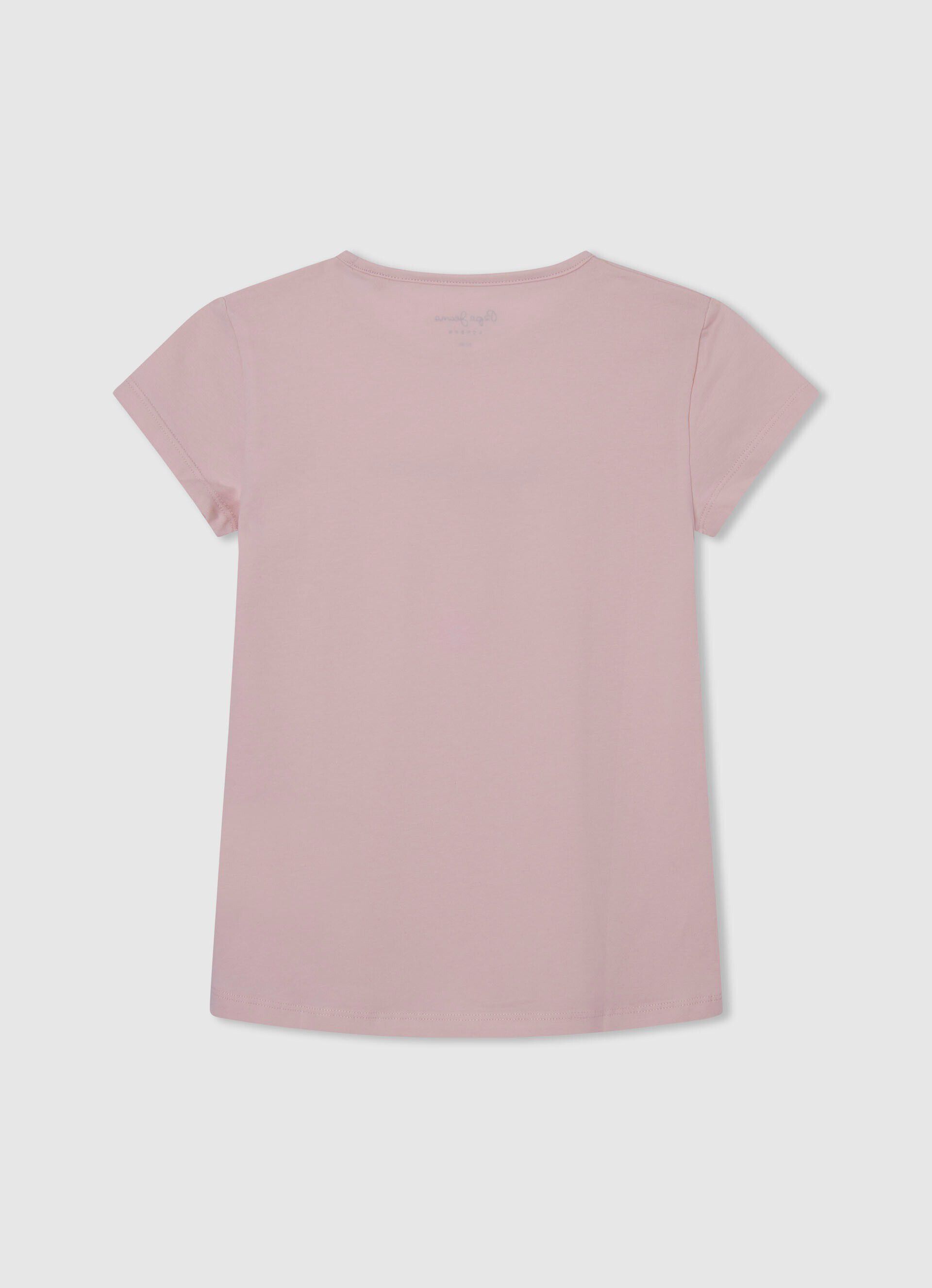 CAMISETA LOGO DETALLE GLITTER - soft pink