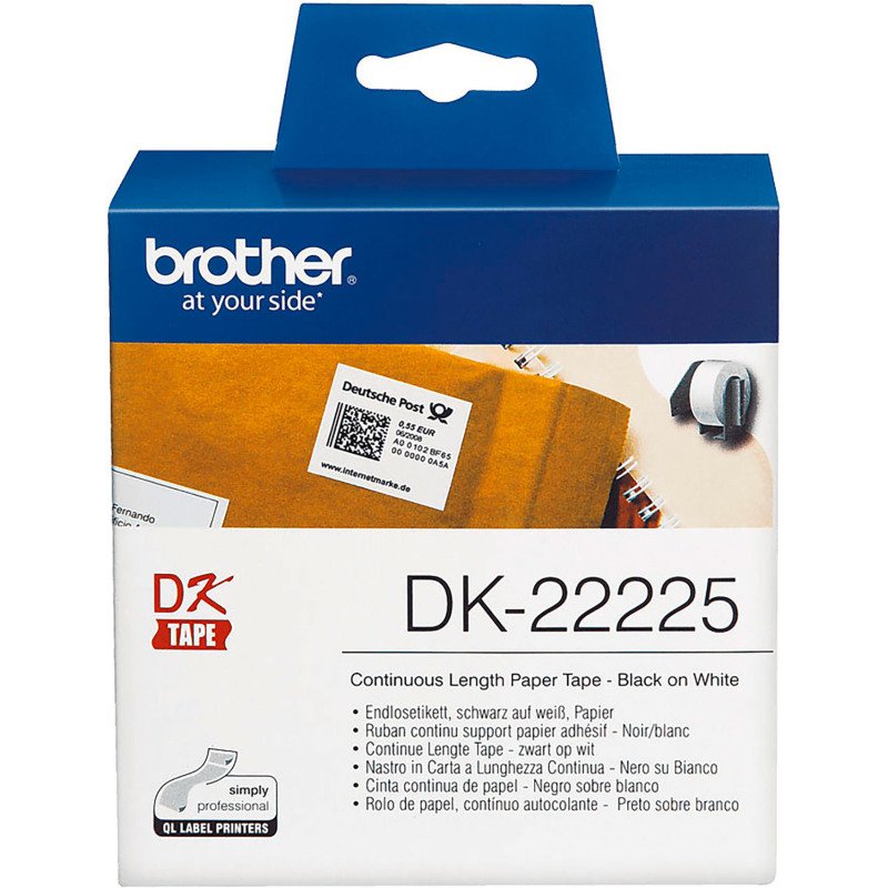 Etiquette papier continu 38 mm x 30,48 m Brother DK22225