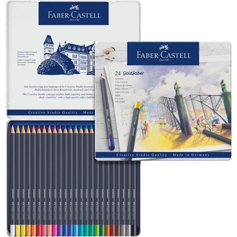 FABER-CASTELL Crayons de couleur GOLDFABER, étui en métal