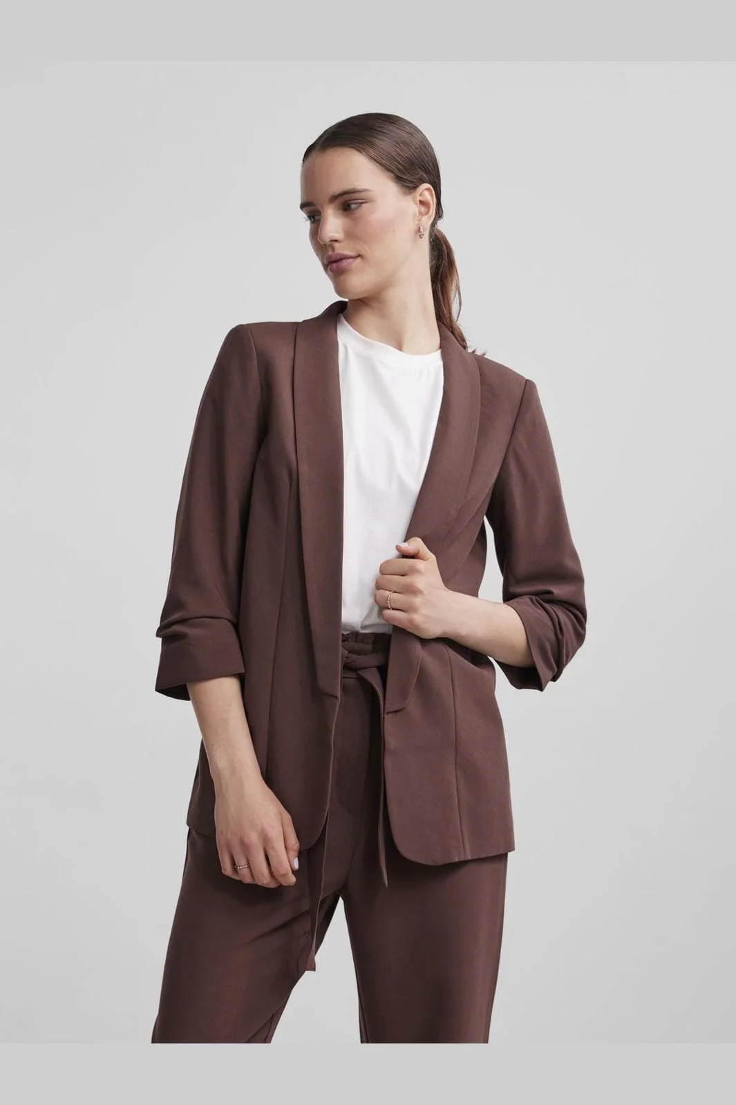 Pieces Pcbosella 3/4 Blazer 3830446 chicory coffee