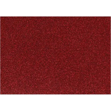 Creotime Glitter Bügelfolie für Stoffe geeignet A5 rot