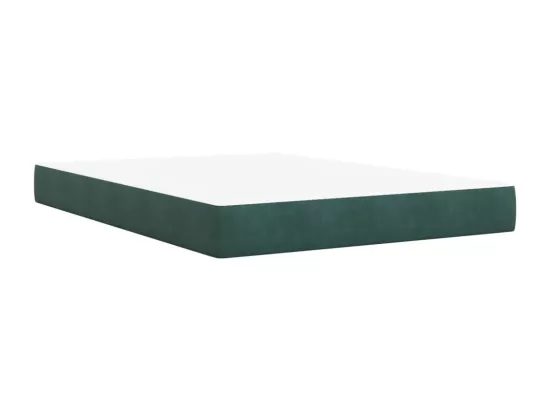 Sommier à lattes de lit et matelas Vert foncé 140x190cm Velours