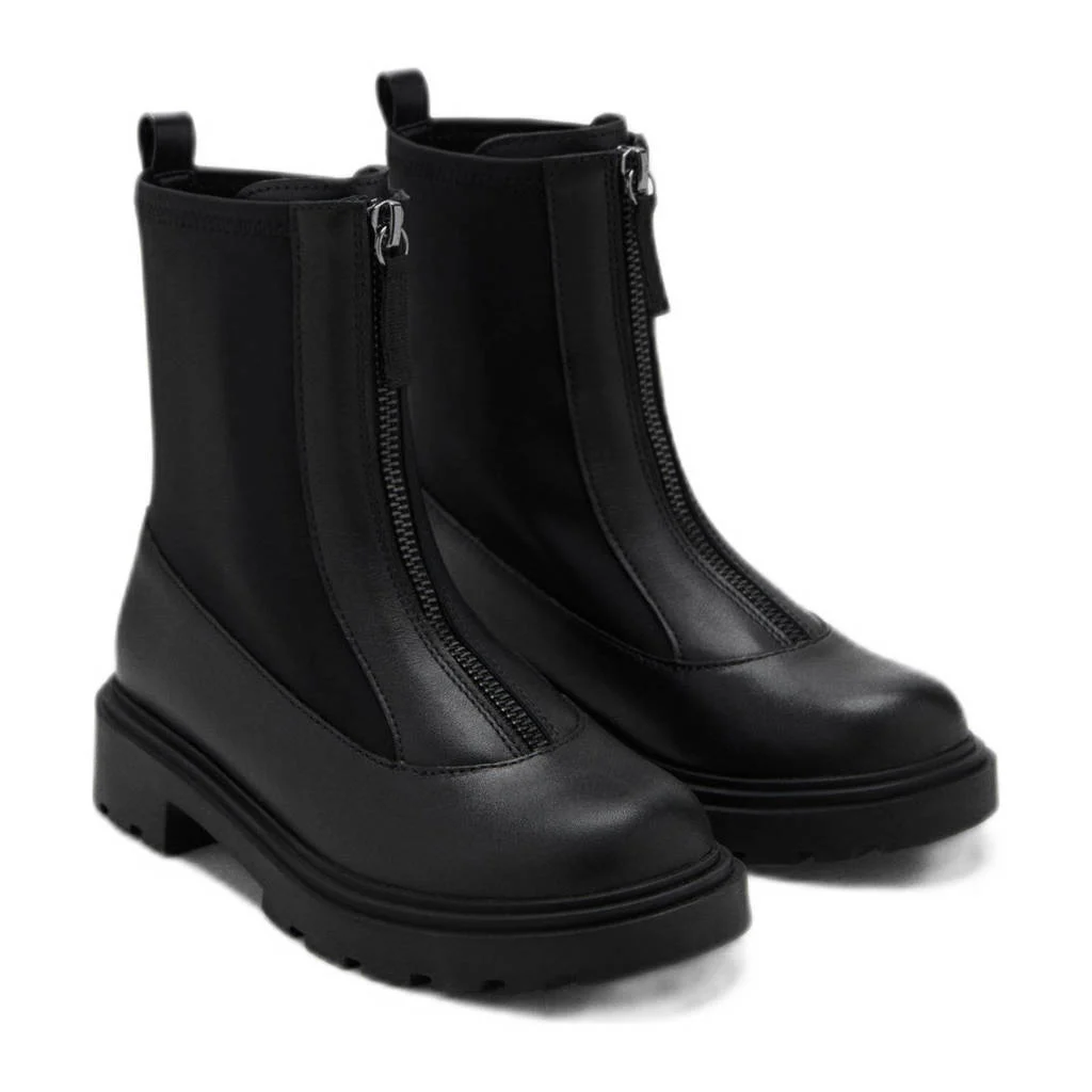 Mango Kids chunky leren enkelboots zwart