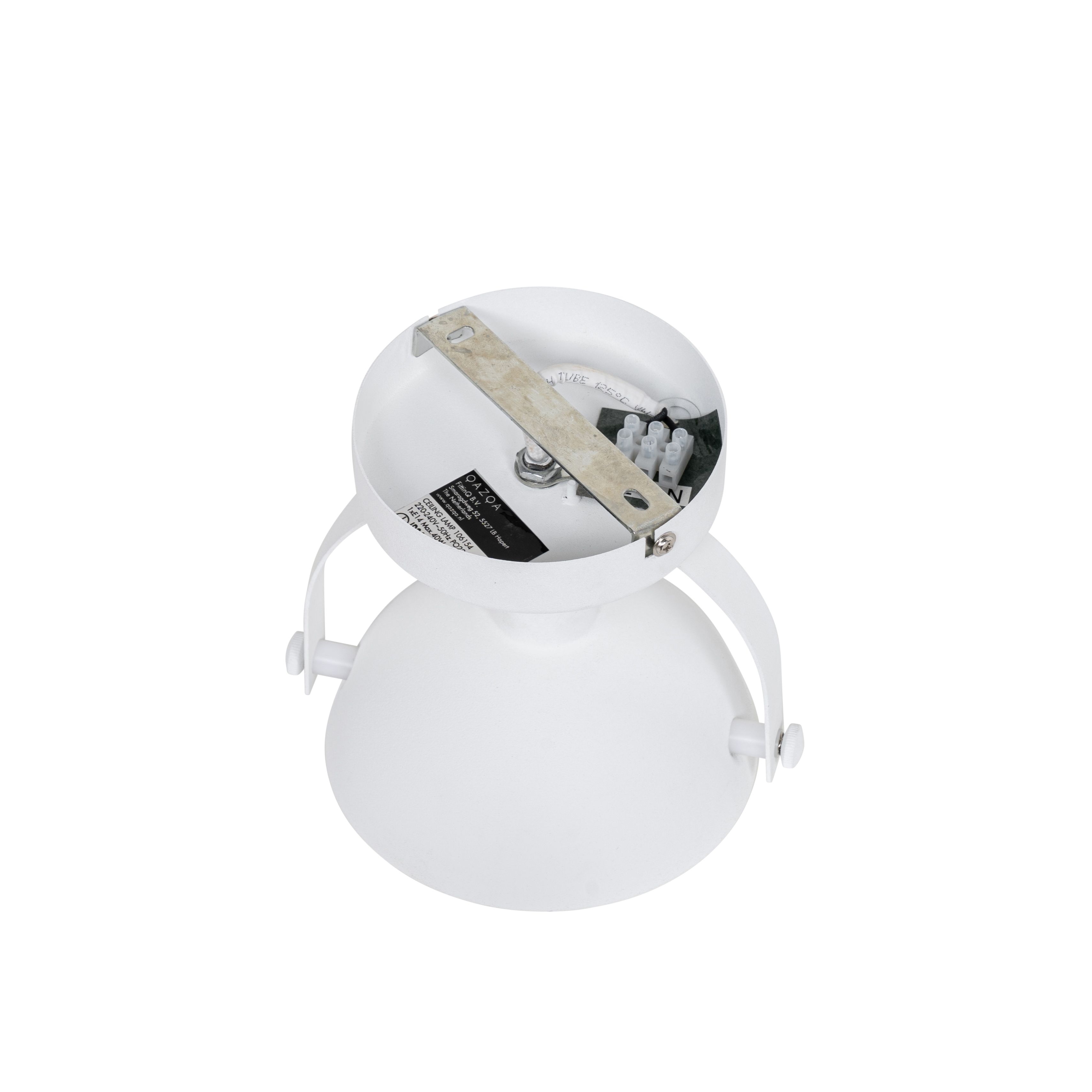 Industriële plafondlamp wit met zilver 15 cm verstelbaar - Magnax