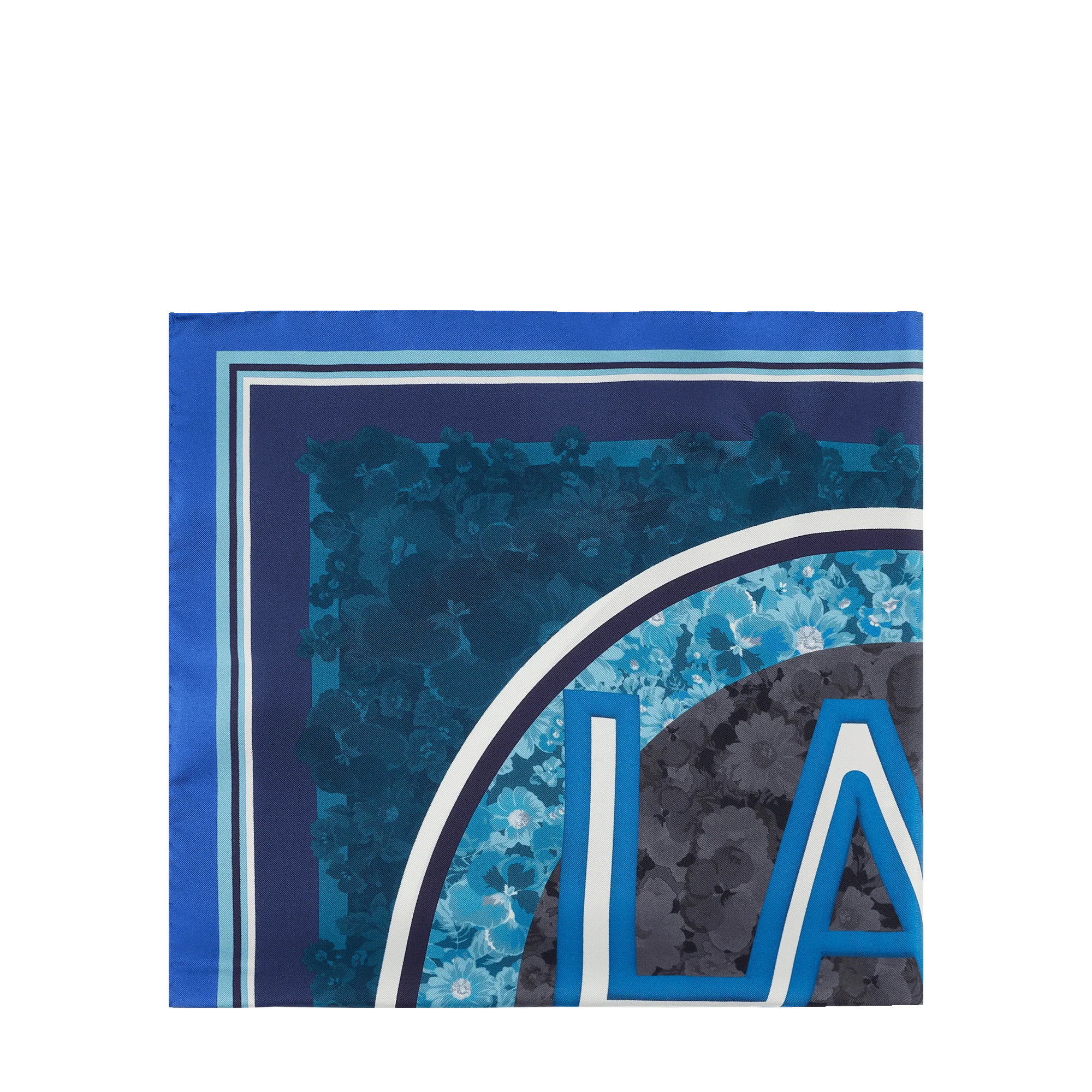 Carré Motif Roxane Fleurs-Multico Bleu