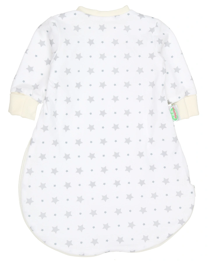 Jersey-Unterziehsack BabyNest® STARS in weiß/hellgrau