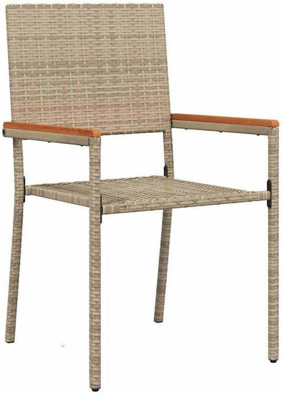 Eleganz Gartensitzgruppe 3-teilig Beige Poly-Rattan - Gartenmöbel Set für Terrasse & Balkon - Wetterfest & Pflegeleicht - Gemütliche Outdoor-Essgruppe