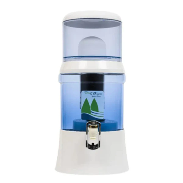 Fontaine à eau filtrante 12L blanche en verre avec système magnétique